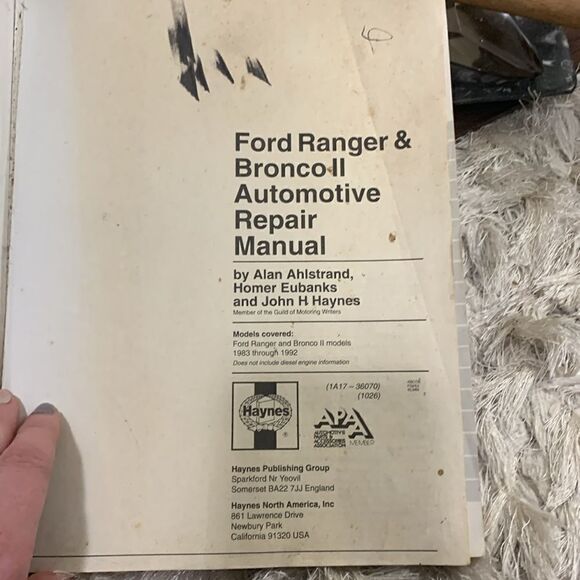 Haynes Ford Ranger & Bronco ll 1983-1992 2WD And 4WD Models Repair Manual - Picture 9 of 13